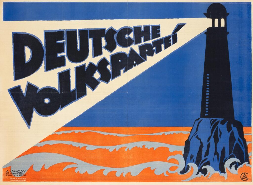 Wahlplakat der „Deutcshen Volkspartei" aus der zeot der Weimarer Republik.