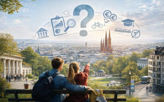 Viele Studierende genießen Wiesbadens Parks – doch bei Mieten und Nachtleben wächst die Kritik.