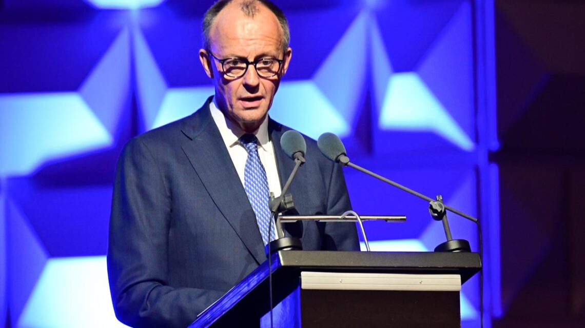 Bundeskanzler Friedrich Merz zum Jubiläum des BKA beim Festakt im Kurhaus Wiesbaden