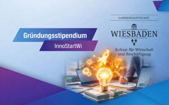 Gründerinnen und Gründer präsentieren ihre Ideen beim Pitch für das Gründungsstipendium InnoStartWI 2026 in Wiesbaden.