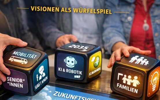 Die neuen KI-Würfel im Zukunftswerk: Ein Wurf, viele Ideen – und jede Menge Gesprächsstoff.