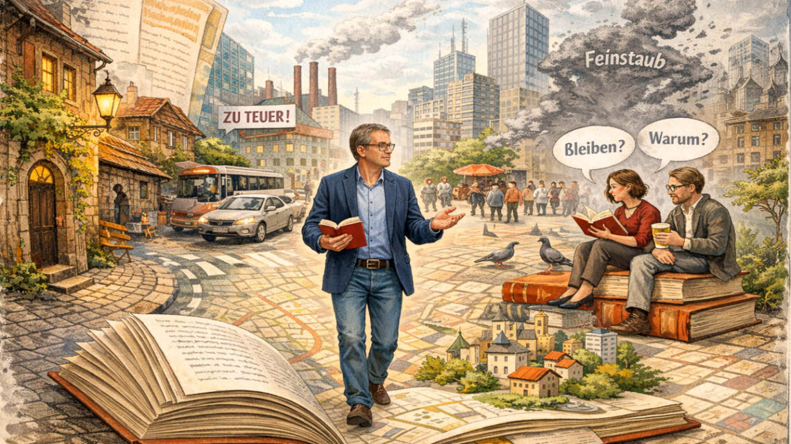 Im Umweltladen liest Armin Nufer über das Leben in Städten – ein Abend zwischen urbaner Poesie und kritischem Blick.