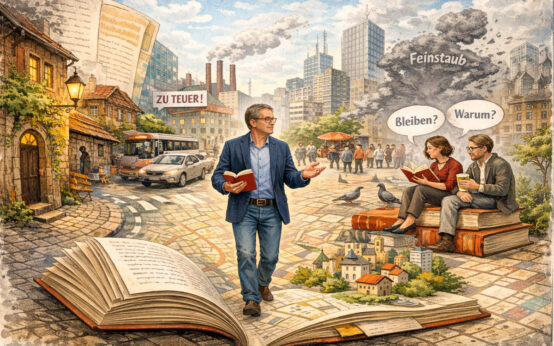 Im Umweltladen liest Armin Nufer über das Leben in Städten – ein Abend zwischen urbaner Poesie und kritischem Blick.