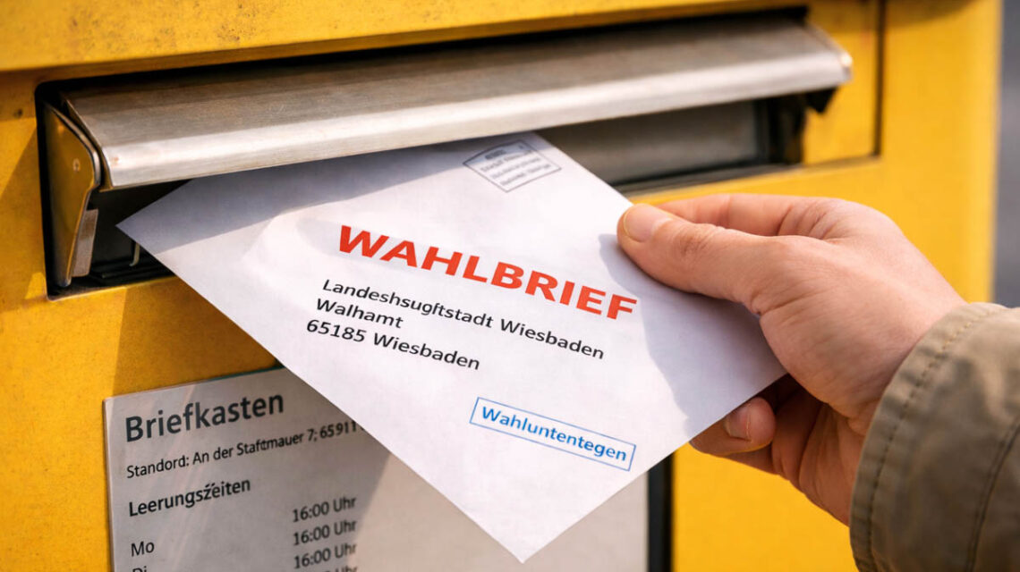 Einwurf statt Postweg: Wahlbriefe zur Kommunalwahl können bis Sonntag, 18 Uhr, direkt im Wiesbadener Wahlamt abgegeben werden.
