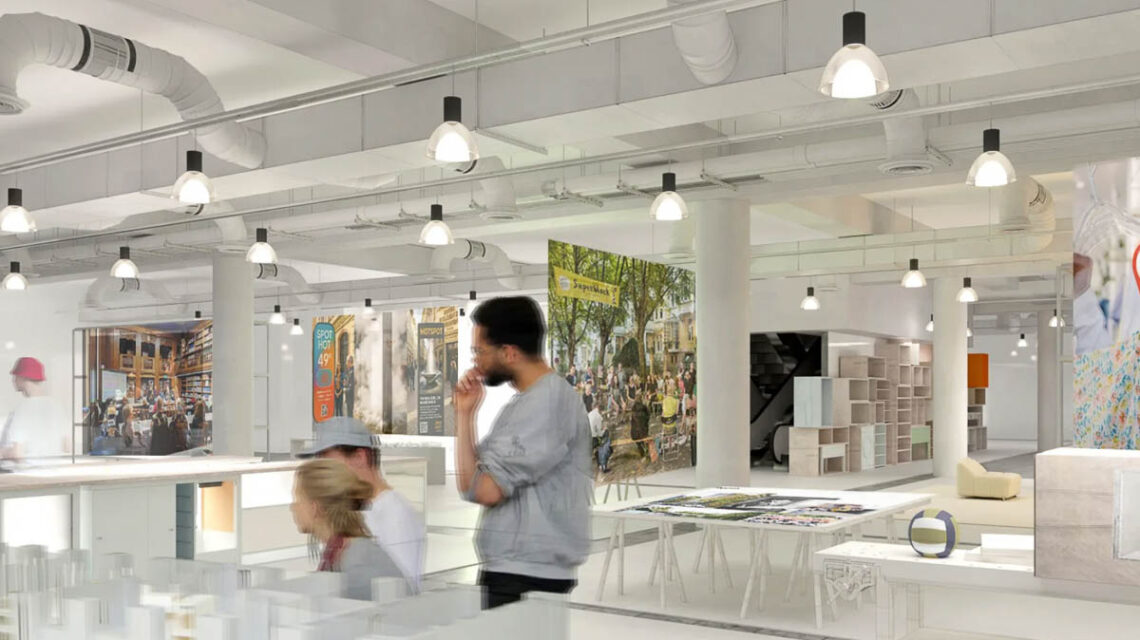 Der WerkRaum Wiesbaden entsteht im ehemaligen Sportscheck in der Wiesbadener Innenstadt und wird sechs Monate lang zum Treffpunkt für Stadtentwicklung, Design und gesellschaftliche Projekte. ©2026 Stefanie Lindinger