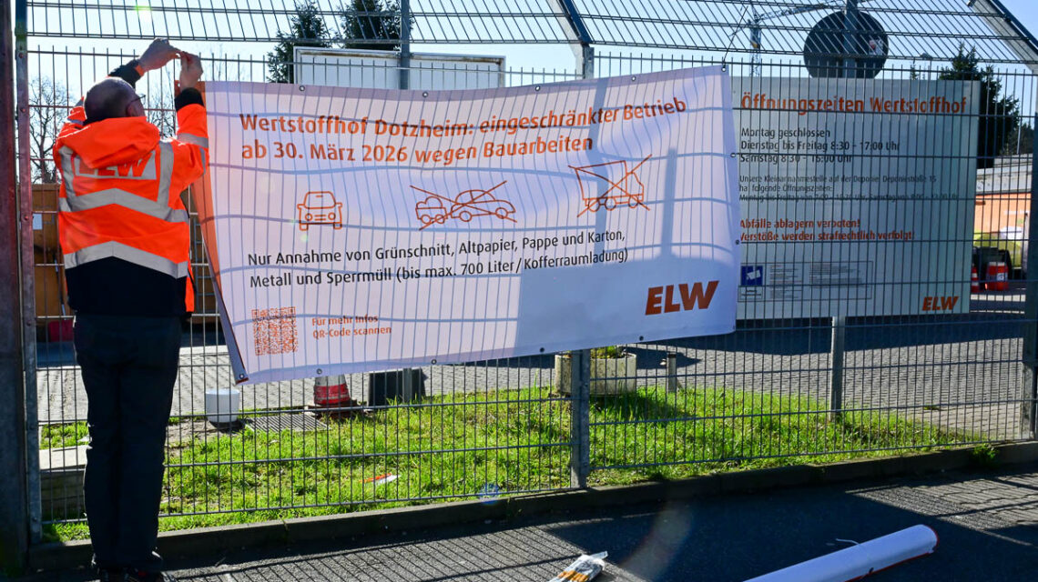 Wertstoffhof Dotzheim nur eingeschränkt nutzbar.