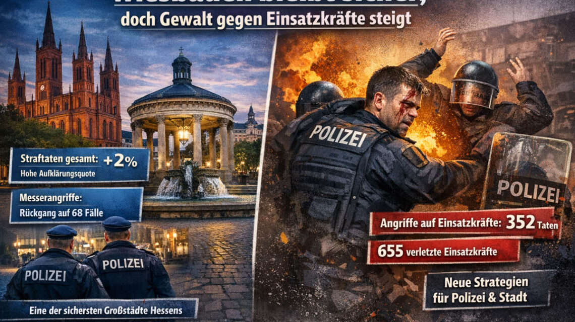 Polizeipräsenz in Wiesbaden: Die Kriminalstatistik zeigt Fortschritte – und neue Herausforderungen.