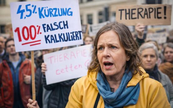 Protest auf dem Mauritiusplatz: Psychotherapeutinnen und Psychotherapeuten warnen vor Folgen der Kürzungen.