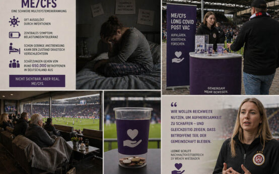 Leere Plätze erzählen Geschichten: Der SV Wehen Wiesbaden macht beim Heimspiel auf unsichtbare Krankheiten aufmerksam.