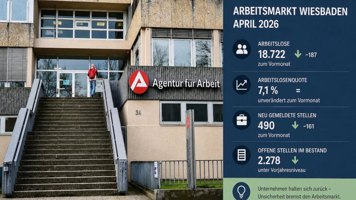 Arbeitsmarktzahlen Wiesbaden April 2026