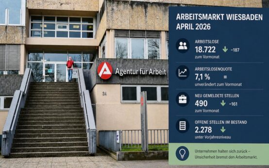 Arbeitsmarktzahlen Wiesbaden April 2026