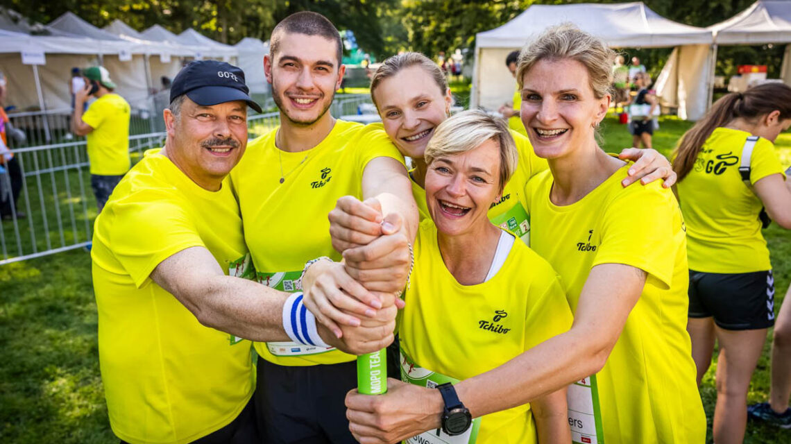 Run5 Teamstaffel im Kurpark Wiesbaden.