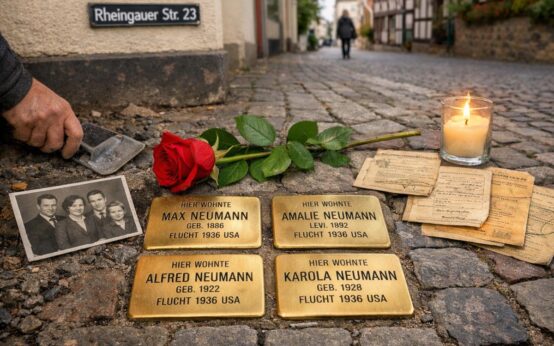 Vier neue Stolpersteine sollen in Eltville an die Familie Neumann erinnern – kleine Tafeln mit großer Geschichte.