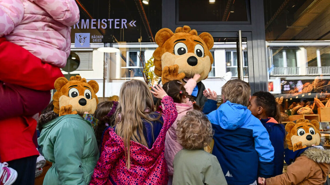 Muckel in der Wiesbadener Innenstadt.