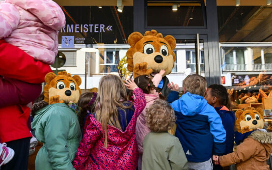 Muckel in der Wiesbadener Innenstadt.