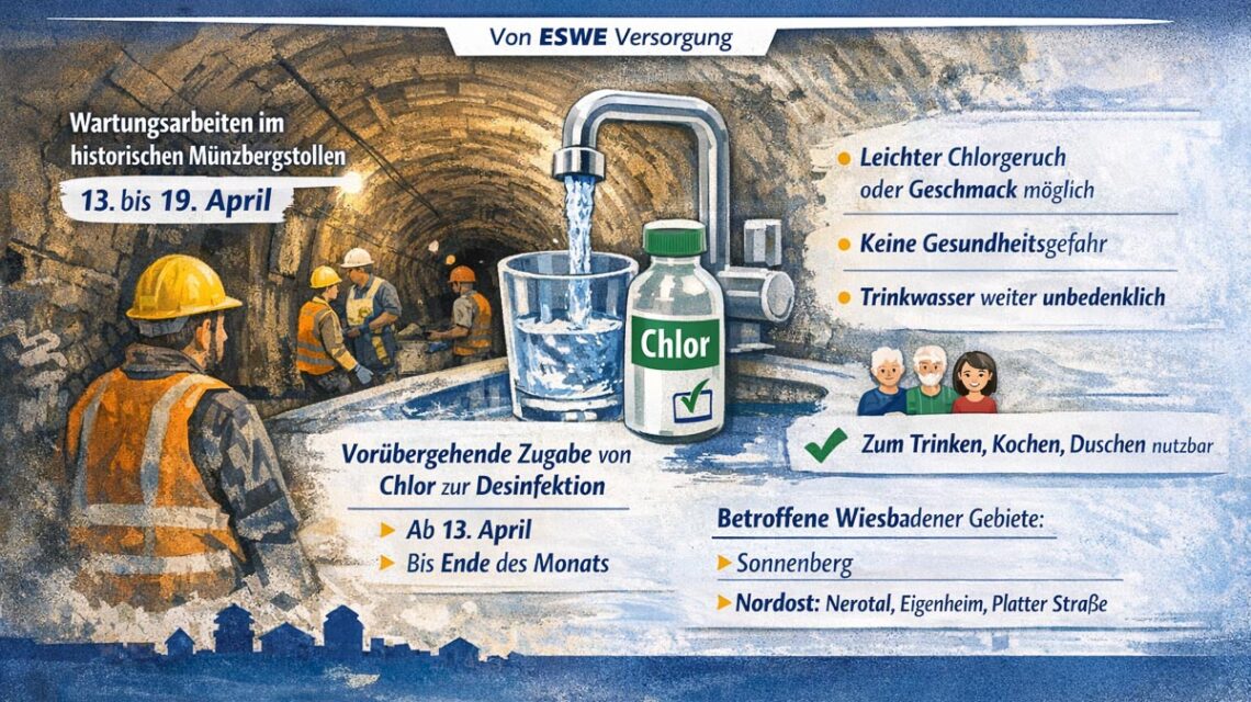 Trinkwasser wird kurze Zeit gechlort.