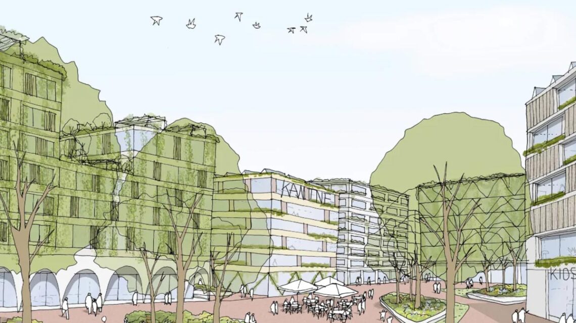 Visionäre Darstellung des neuen BKA-Campus ©2026 wiesbaden.de / Entwurf: Schneider + Schumacher Städtebau GmbH mit GTL Landschaftsarchitektur, TriebswetterMauer, Bruns Partner mbB