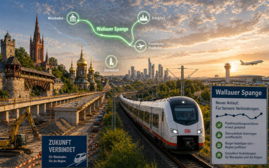 Die geplante Wallauer Spange soll Wiesbaden künftig schneller mit Frankfurt, Flughafen und Darmstadt verbinden.