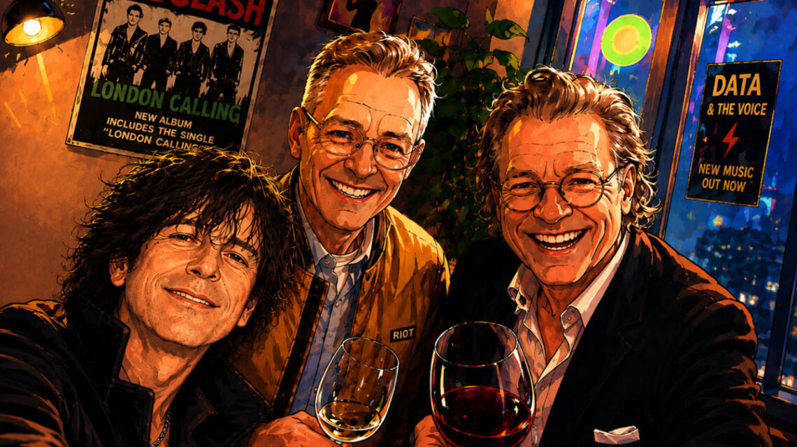 Drei Herren in den Fünfzigern, drei Glas Wein – Zeit für Erinnerungen.