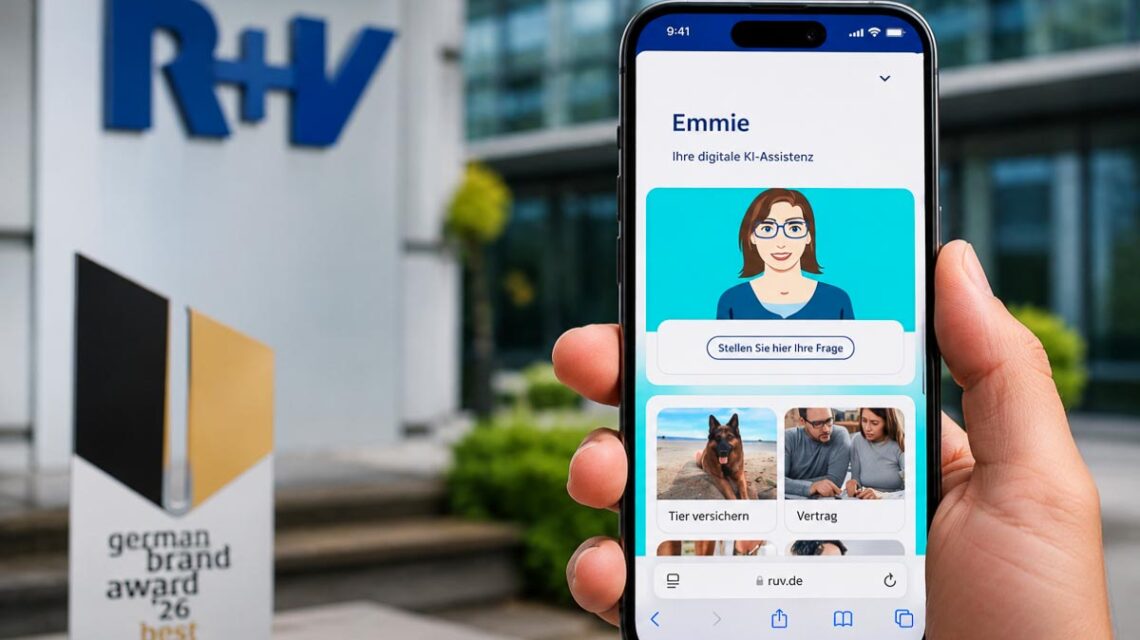 Der R+V-Kunden-Chatbot Emmie im Einsatz, Symbolbild