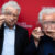 Miroslav Nemec und Udo Wachtveitl machen Faxen mit dem Ehrenpreis des Deutschen Fernsehkrimi Festival.